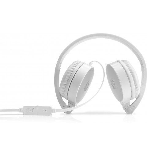 HP H2800 Headset Wired Head-band Calls Music Silver, White