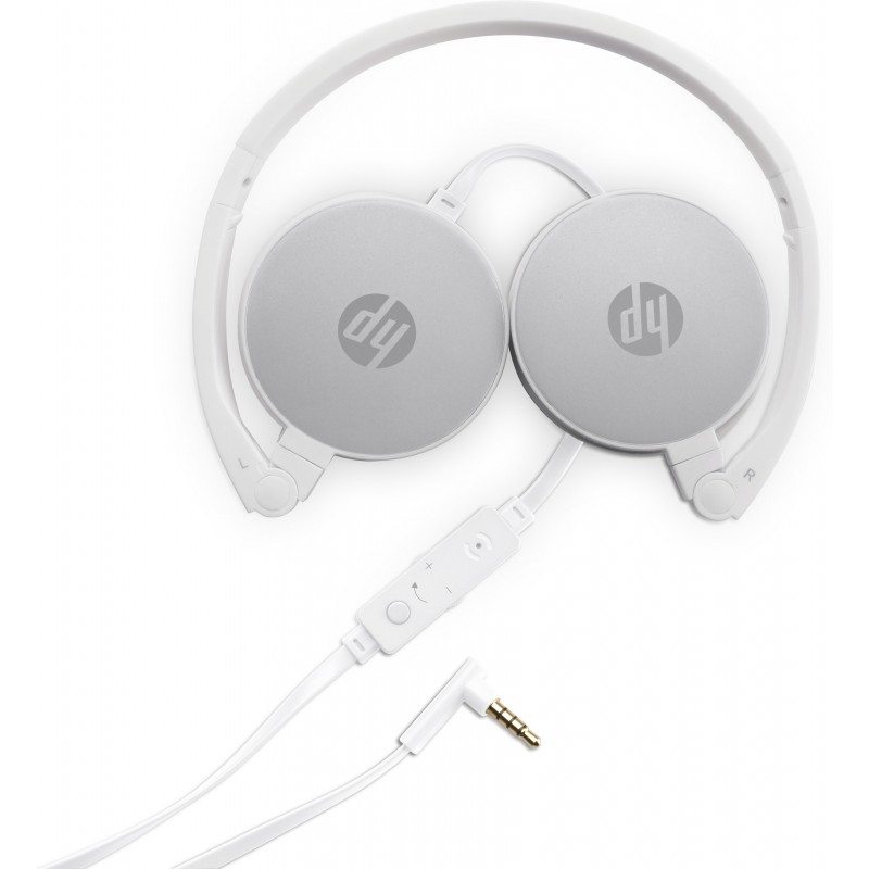 HP H2800 Headset Wired Head-band Calls Music Silver, White