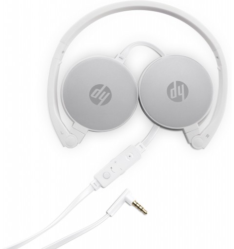 HP H2800 Headset Wired Head-band Calls Music Silver, White