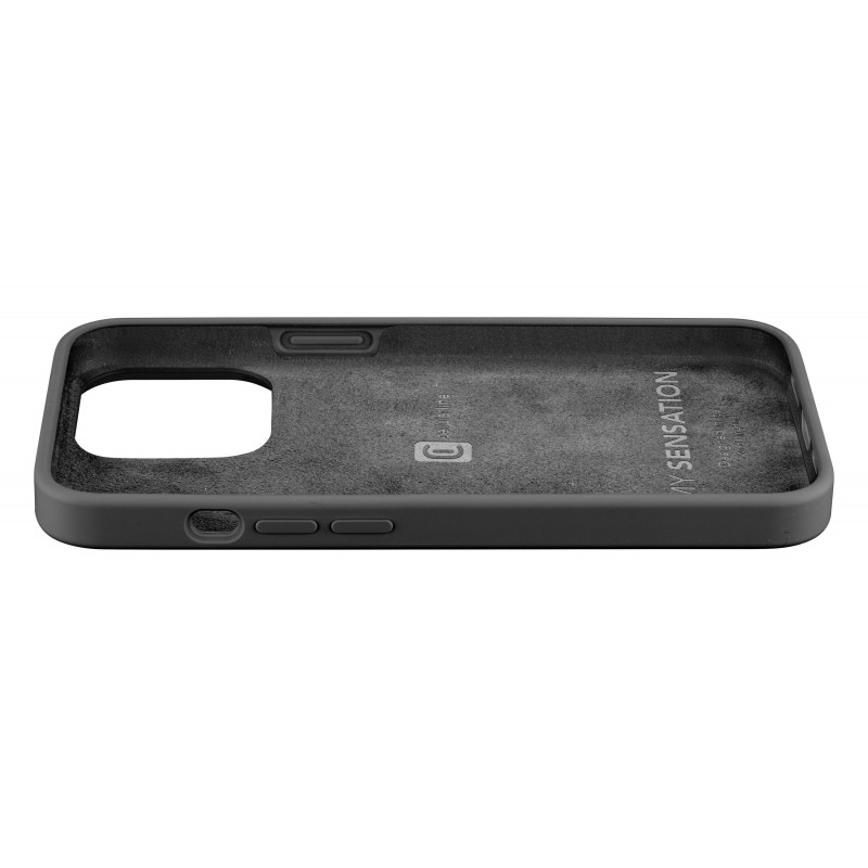 Cellularline Sensation - iPhone 13 Pro Custodia in silicone soft touch con tecnologia antibatterica Microban integrata Nero