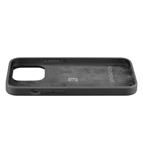 Cellularline Sensation - iPhone 13 Pro Custodia in silicone soft touch con tecnologia antibatterica Microban integrata Nero