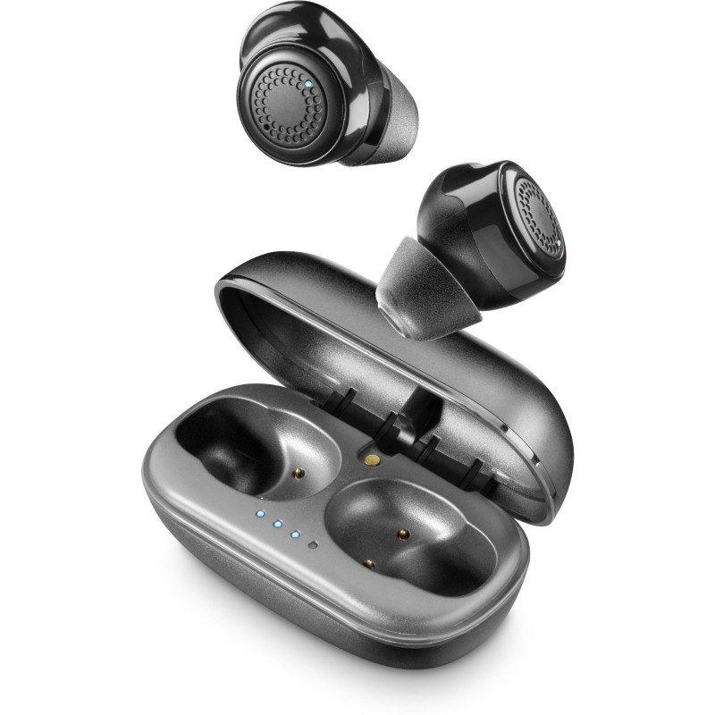 Cellularline Petit - Universale Auricolari Bluetooth in-ear senza fili con caricabatteria portatile Nero
