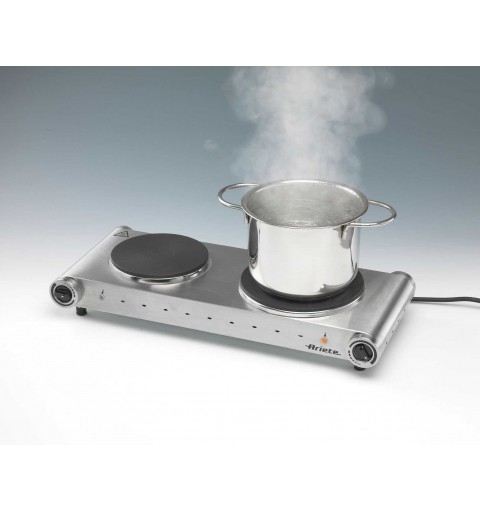 Ariete 0994 Negro, Gris Encimera 22.5 cm Hornillo eléctrico Placa eléctrica 2 zona(s)