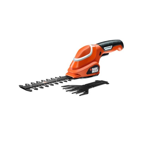 Black & Decker GSL700KIT-QW Akku-Grasschere 10 cm 7 V Lithium-Ion (Li-Ion) Schwarz, Orange, Weiß