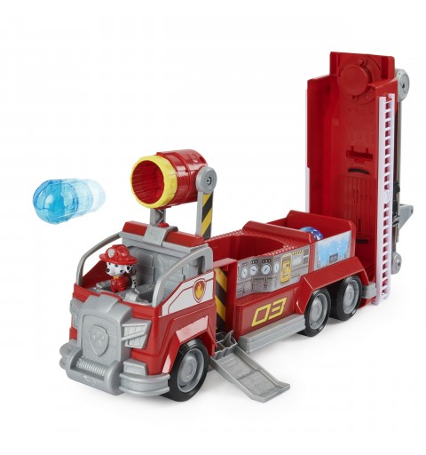 PAW Patrol , camion dei pompieri trasformabile di Marshall da IL FILM con scala allungabile, luci e suoni e personaggio da