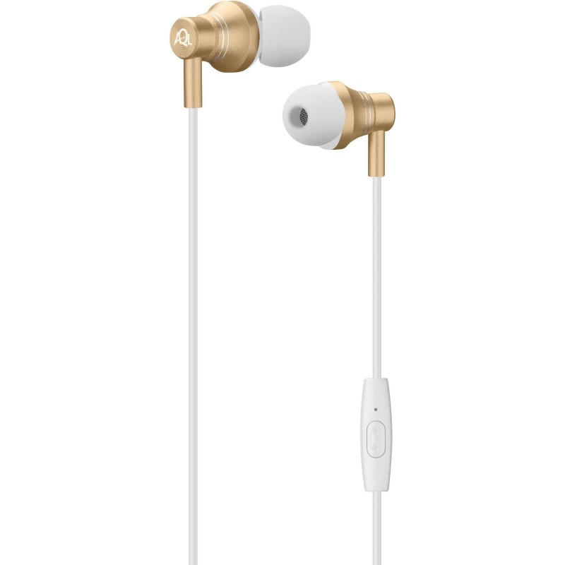 Cellularline Iron Kopfhörer Verkabelt im Ohr Gold, Weiß
