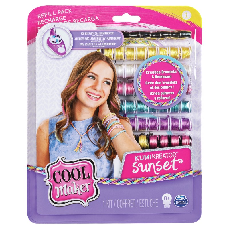 Cool Maker - KumiNeons Fashion Pack, Makes Up to 12 Bracelets with the KumiKreator, for Ages 8 and Up