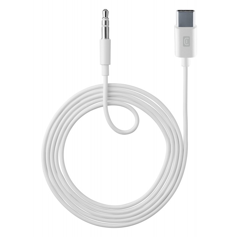 Cellularline AUX MUSIC CABLE TYPE-C Cavo audio da 3.5mm con connettore USB-C Bianco