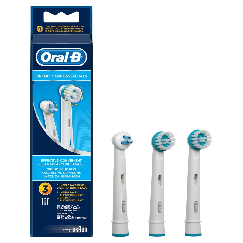 Oral-B Testina Di Ricambio Ortho Care Essentials, Confezione Da 3