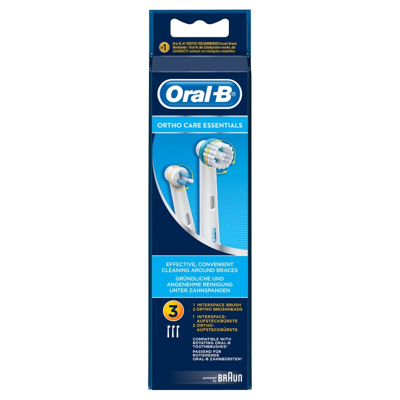 Oral-B Testina Di Ricambio Ortho Care Essentials, Confezione Da 3