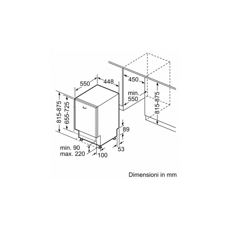 Bosch Serie 2 SRV2HKX39E lavastoviglie A scomparsa totale 9 coperti E