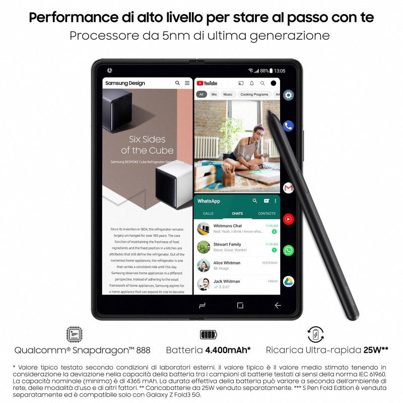 TIM Samsung Galaxy Z Fold3 5G 19,3 cm (7.6") Doppia SIM Android 11 USB tipo-C 12 GB 256 GB 4400 mAh Nero