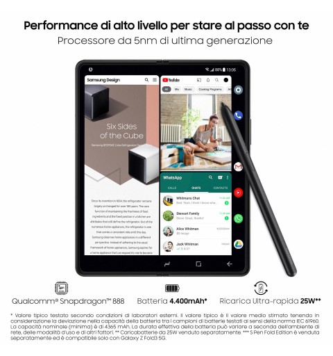 TIM Samsung Galaxy Z Fold3 5G 19,3 cm (7.6") Doppia SIM Android 11 USB tipo-C 12 GB 256 GB 4400 mAh Nero
