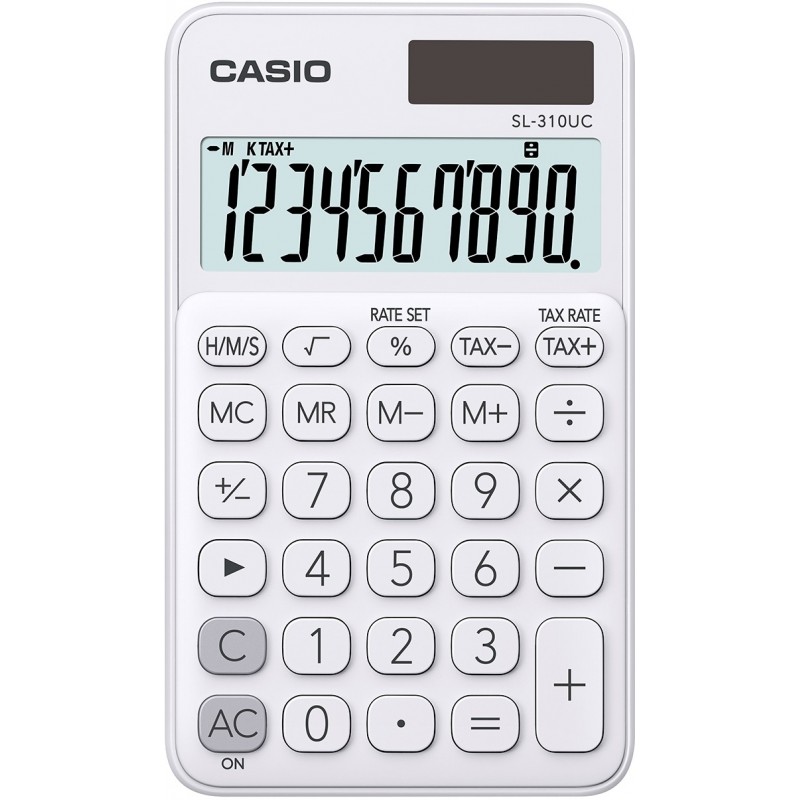 Casio SL-310UC-WE Taschenrechner Tasche Einfacher Taschenrechner Weiß