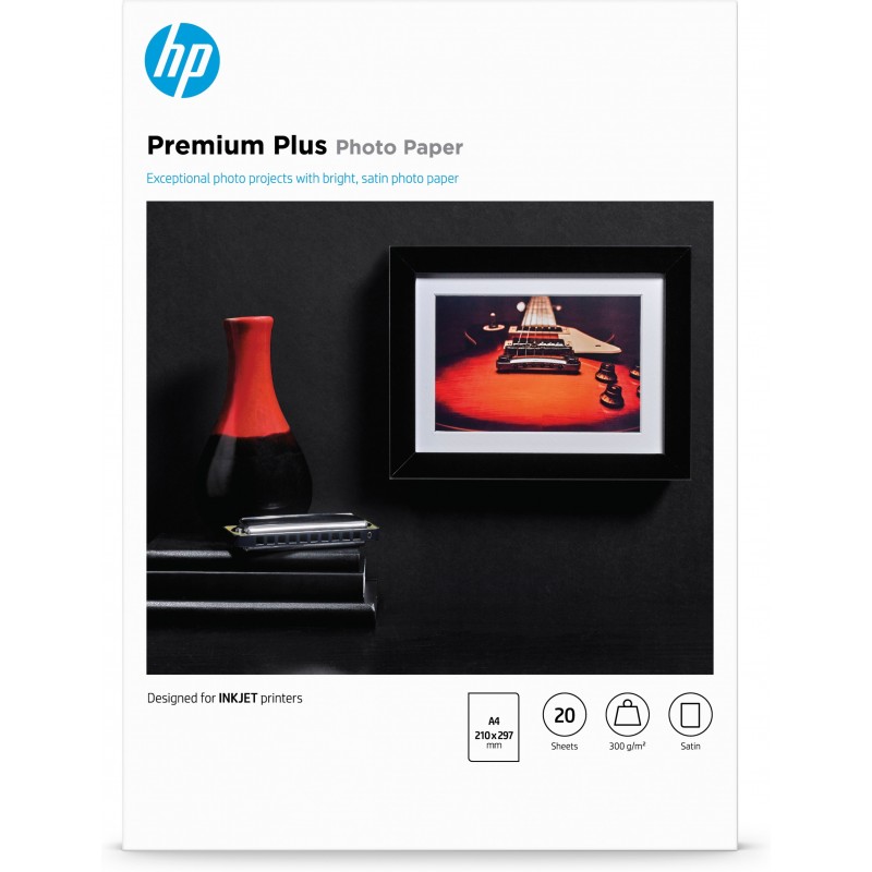 HP Papel fotográfico semibrillante Premium Plus - 20 hojas A4 210 x 297 mm