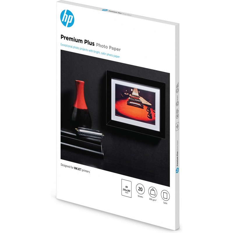 HP Papier photo semi-brillant Premium Plus - 20 feuilles A4 210 x 297 mm