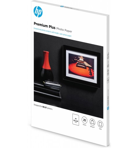 HP Confezione da 20 fogli carta fotografica Premium Plus, semi-lucida A4 210 x 297 mm