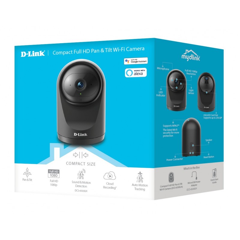 D-Link Compact Full HD Pan Tilt WiFi Camera DCS‑6500LH