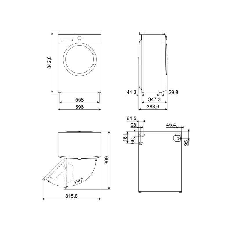 Smeg LBW40CIT lavadora Carga frontal 4 kg 1000 RPM D Blanco