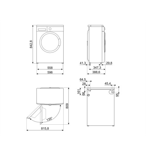 Smeg LBW40CIT lavadora Carga frontal 4 kg 1000 RPM D Blanco