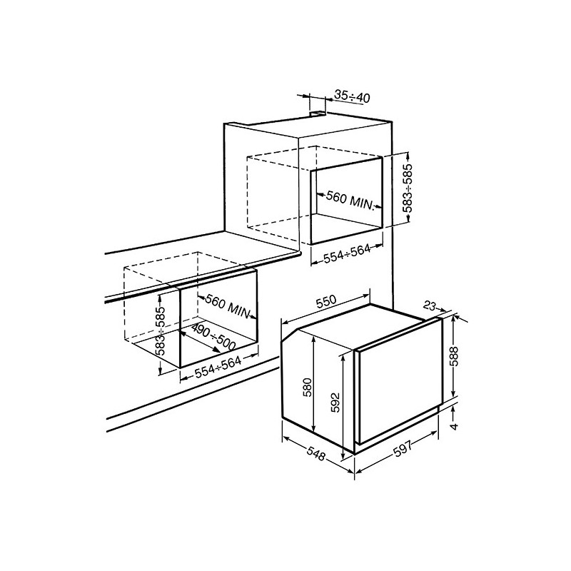 Smeg SF64M3VX horno 70 L A Acero inoxidable