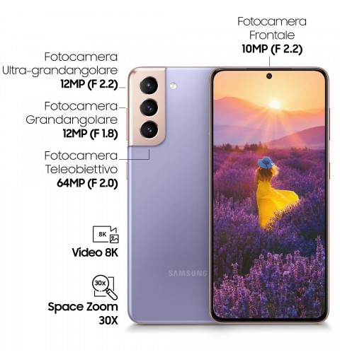Samsung Galaxy S21 5G SM-G991B 15,8 cm (6.2 Zoll) Dual-SIM Android 11 USB Typ-C 8 GB 256 GB 4000 mAh Violett