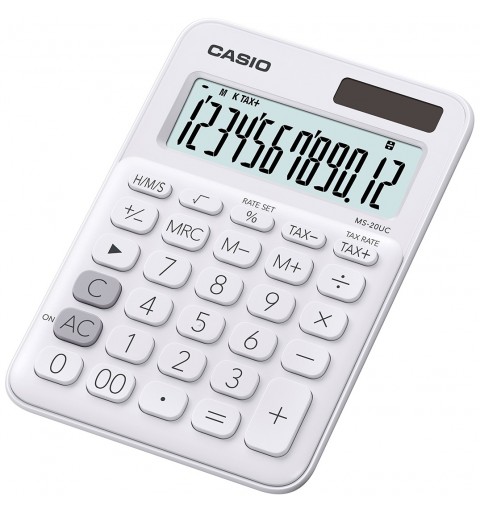 Casio MS-20UC-WE calcolatrice Desktop Calcolatrice di base Bianco