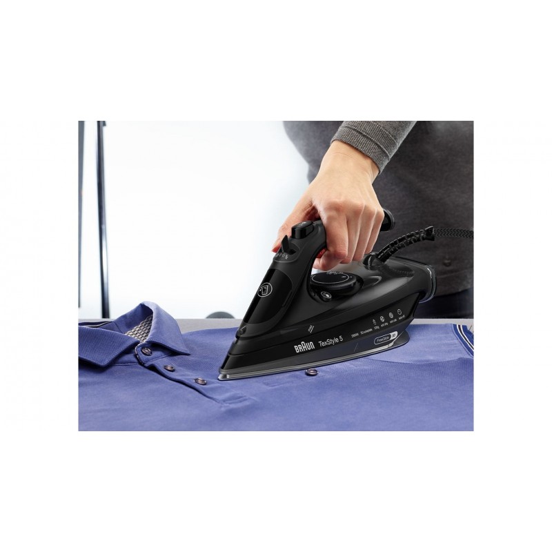 Braun TexStyle 5 SI 5088 BK Trocken- & Dampfbügeleisen EloxalPlus soleplate 2800 W Schwarz