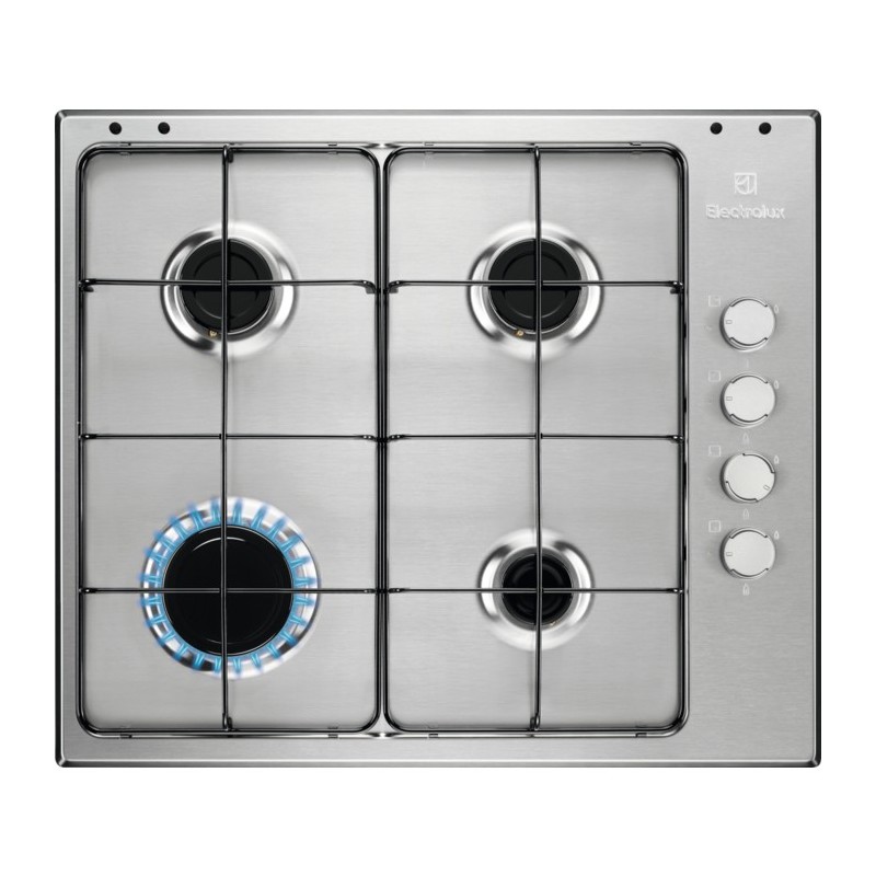 Electrolux EGS6404SX Acier inoxydable Intégré (placement) 60 cm Gaz 4 zone(s)