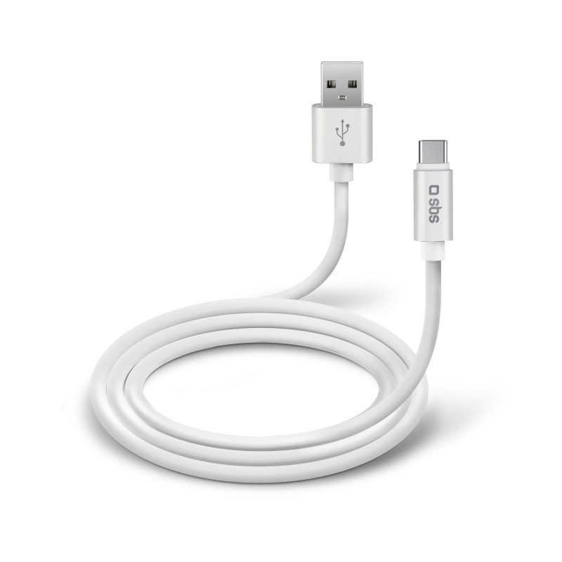 SBS TECABLPOLOTYPECW USB Kabel 1 m USB 2.0 USB A USB C Weiß