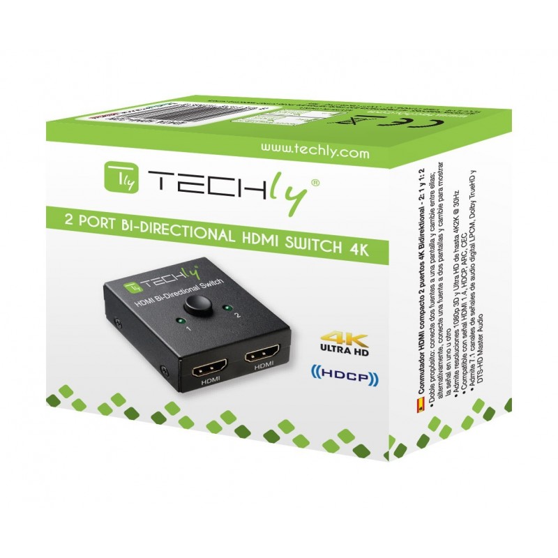 Techly IDATA-HDMI-22BI2 conmutador de vídeo