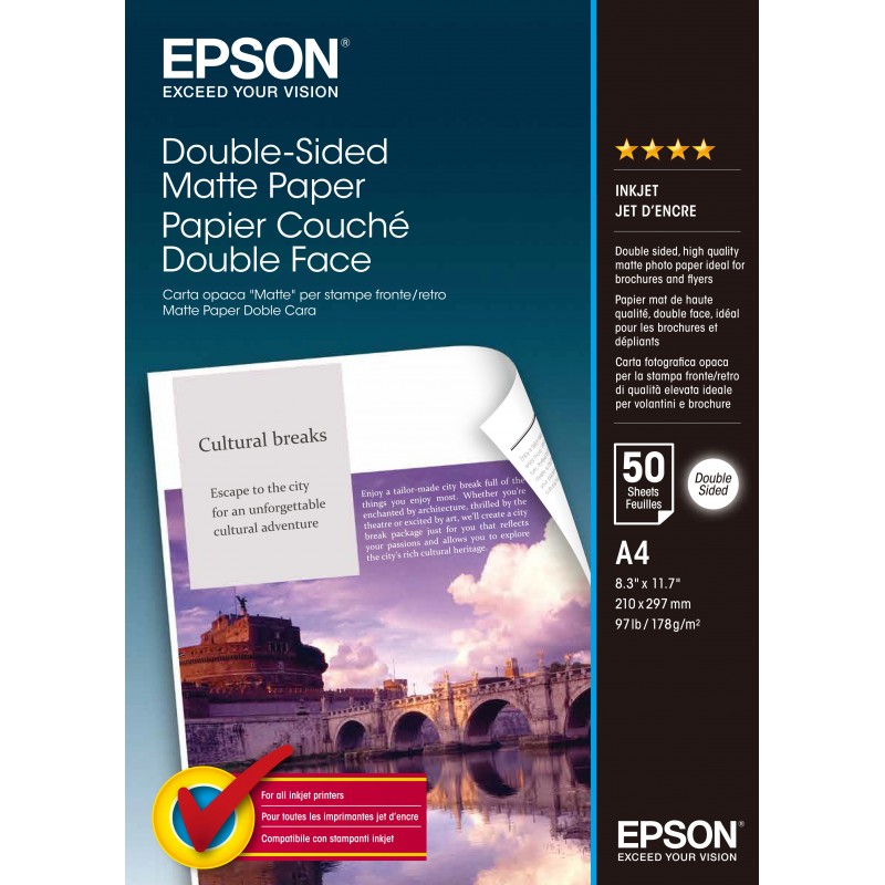 Epson Double-Sided Matte Paper - A4 - 50 hojas