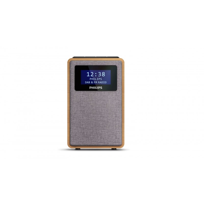 Philips TAR5005 10 radio Clock Digital Grey, Wood