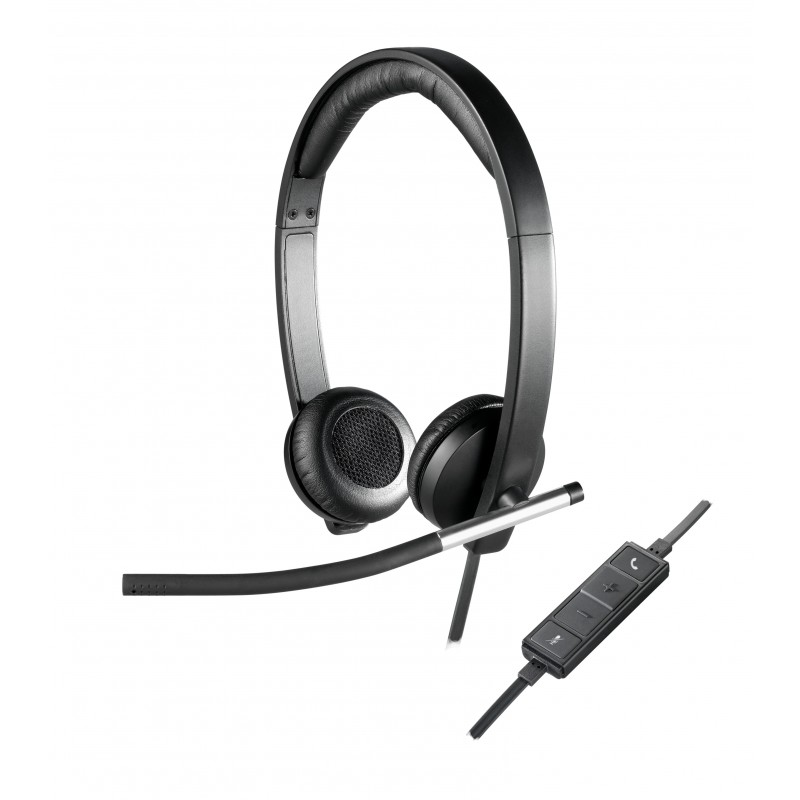 Logitech USB Headset Stereo H650e Kopfhörer Verkabelt Kopfband Büro Callcenter Schwarz, Silber