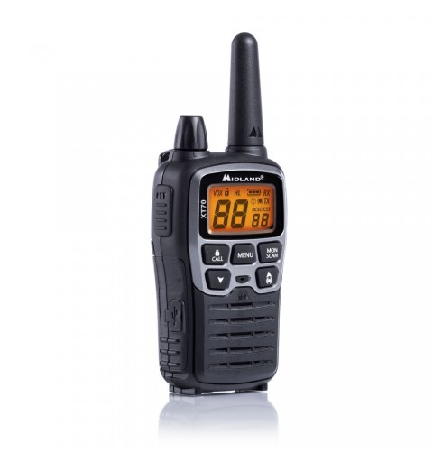 Midland XT70 radio bidirectionnelle 24 canaux 446.00625 - 446.09375 MHz Noir, Gris