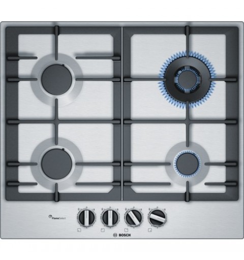 Bosch Serie 6 PCH6A5B90 hob Black, Stainless steel Built-in Gas 4 zone(s)