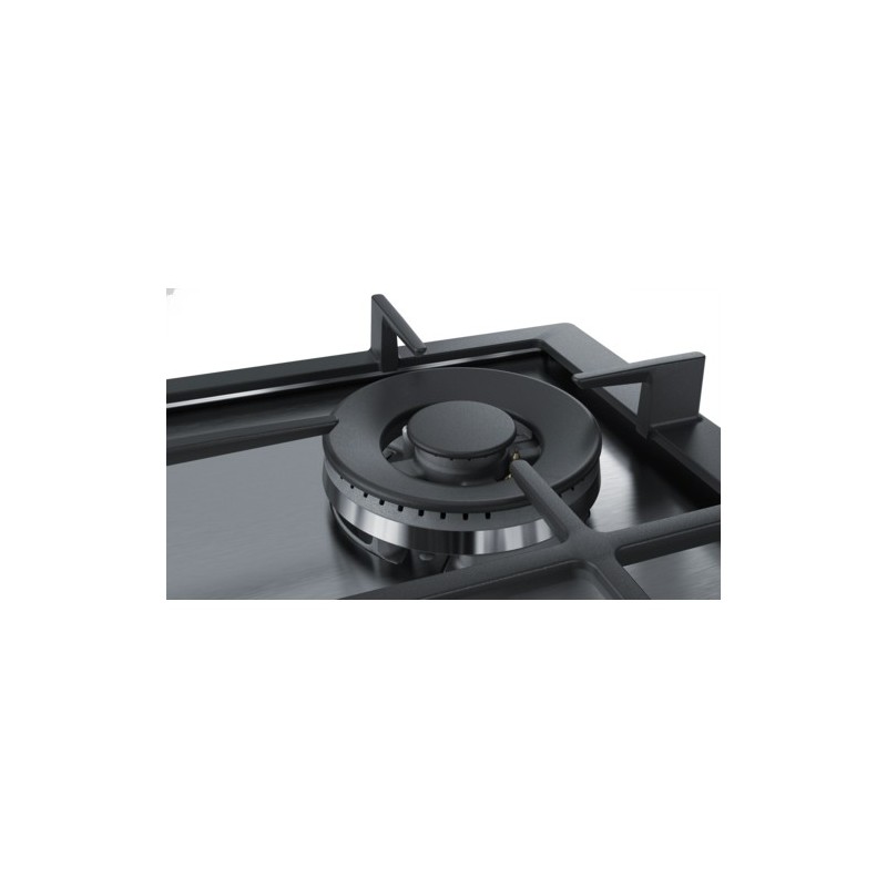 Bosch Serie 6 PCH6A5B90 hob Black, Stainless steel Built-in Gas 4 zone(s)