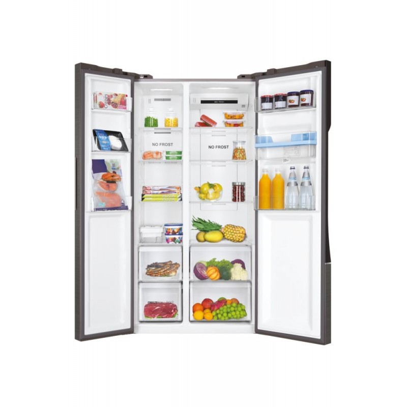 Haier SBS 90 Serie 3 HSR3918EWPG side-by-side refrigerator Freestanding 521 L E Silver