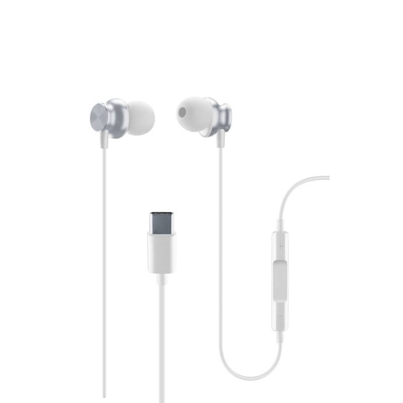 Cellularline Sparrow - USB-C Auricolari stereo in-ear con microfono e remote control Bianco