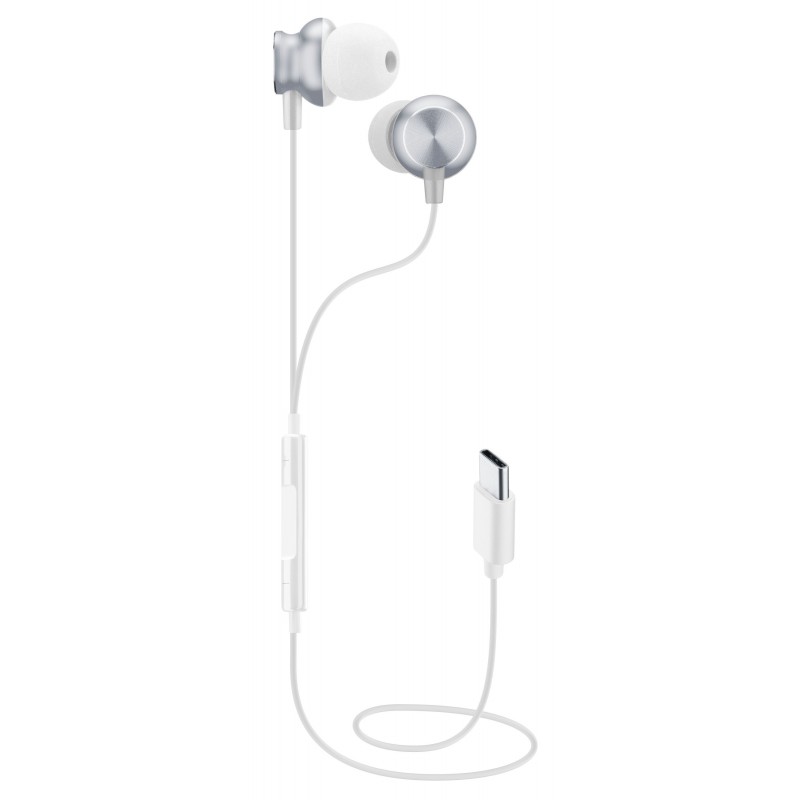 Cellularline Sparrow - USB-C Auricolari stereo in-ear con microfono e remote control Bianco