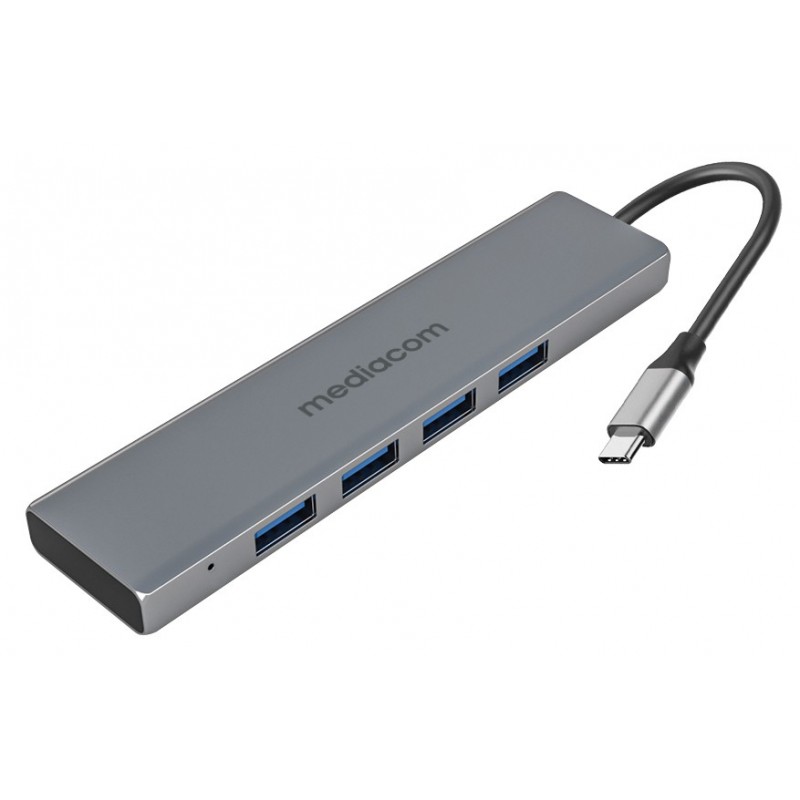 Mediacom MD-C301 hub di interfaccia USB 3.2 Gen 1 (3.1 Gen 1) Type-A Alluminio