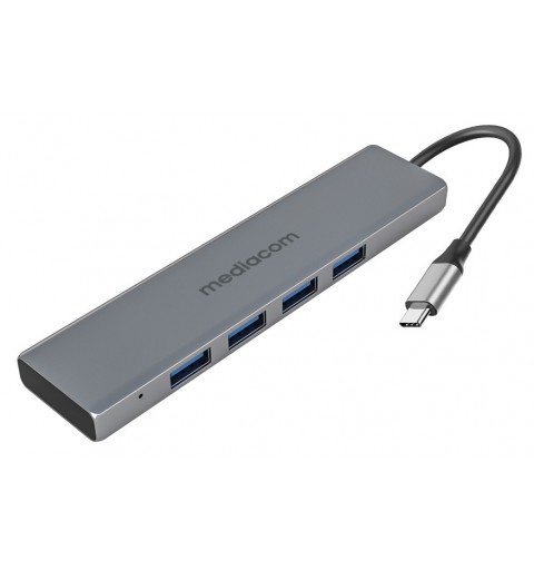 Mediacom MD-C301 hub di interfaccia USB 3.2 Gen 1 (3.1 Gen 1) Type-A Alluminio