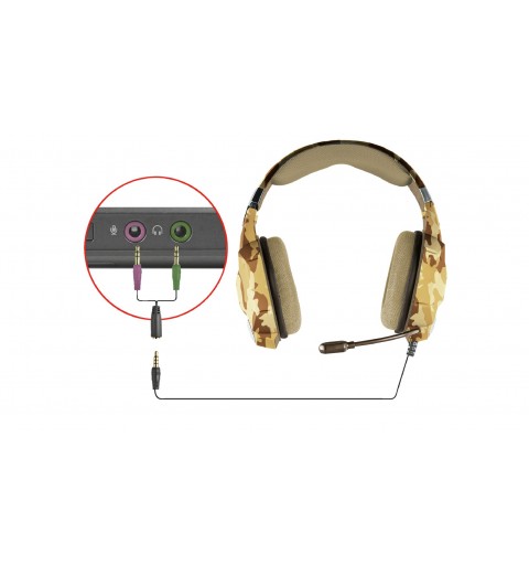 Trust GXT 322D Carus Casque Avec fil Arceau Jouer Camouflage