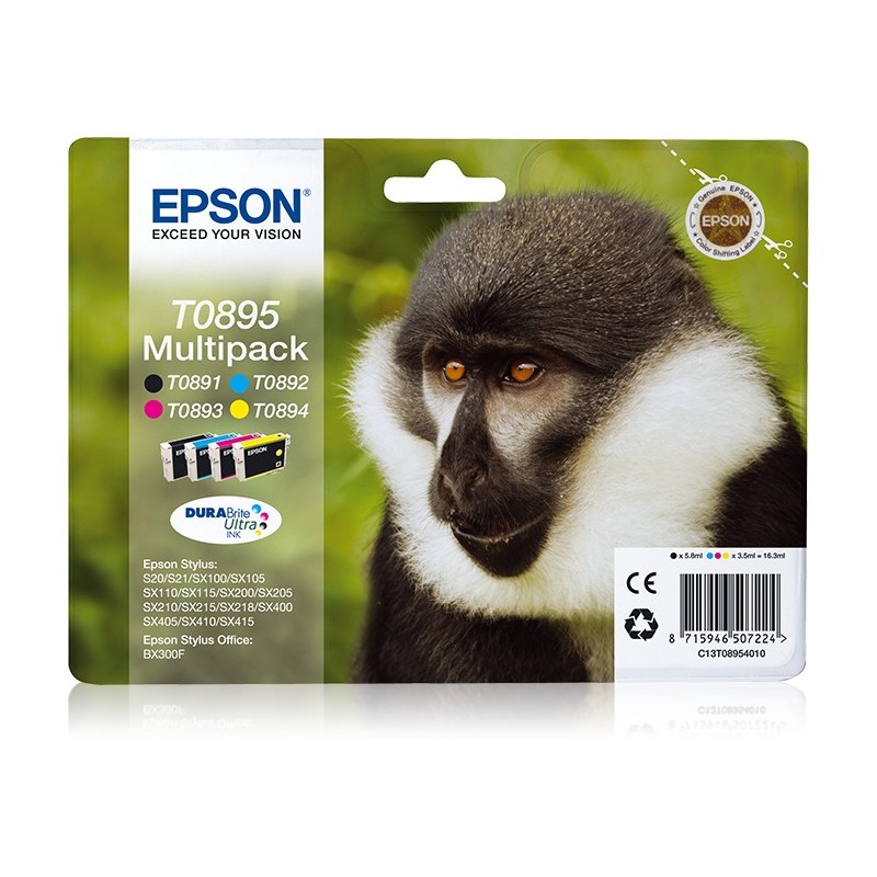 Epson Monkey Multipack 4 colori Nero,Ciano,Magenta e Giallo