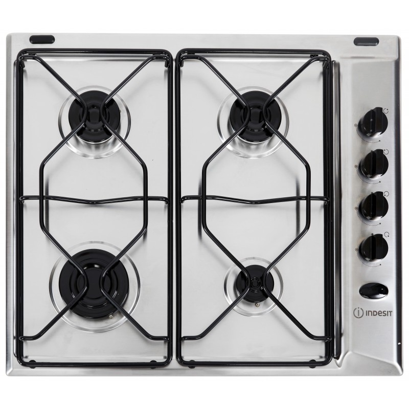 Indesit PAA 642 IX I Acier inoxydable Intégré (placement) 58 cm Gaz 4 zone(s)