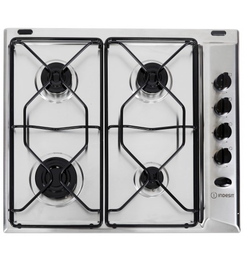 Indesit PAA 642 IX I Acier inoxydable Intégré (placement) 58 cm Gaz 4 zone(s)