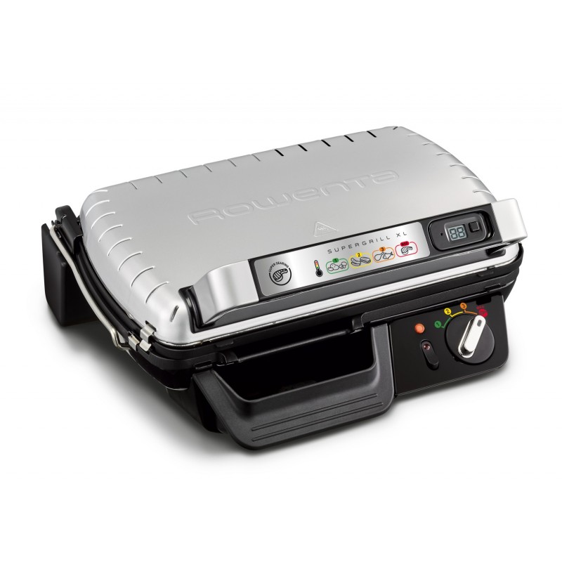 Rowenta GR461B SuperGrill XL, 2 Posizioni di Cottura, Termostato regolabile, Facile da pulire