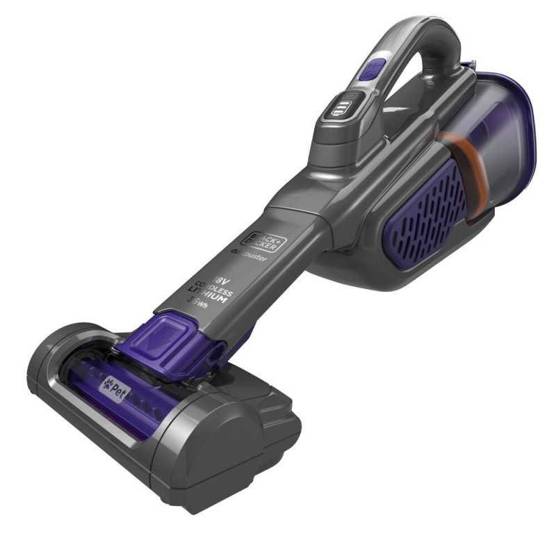 Black & Decker BHHV520BFP aspiradora de mano Negro, Violeta Sin bolsa