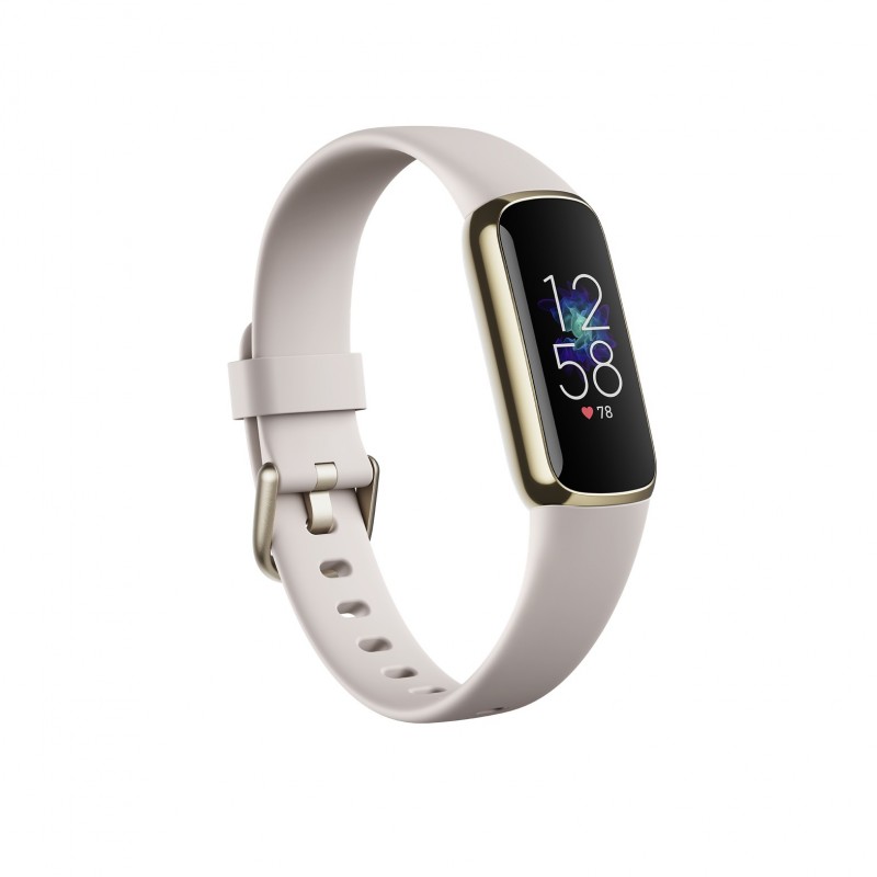 Fitbit Luxe AMOLED Aktivitäts-Trackerarmband Gold, Weiß