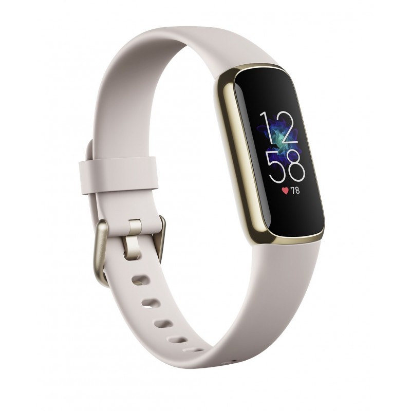 Fitbit Luxe AMOLED Braccialetto per rilevamento di attività Oro, Bianco